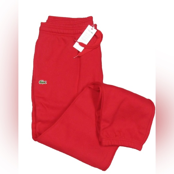 Men’s Lacoste Joggers Sweatpants Size XXL Red Drawstring